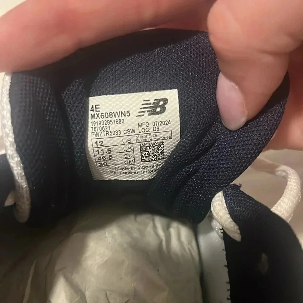 New Balance 608 White Navy Men's Shoes, size 12 Extra Wide 4E MX608WN5 NWOT